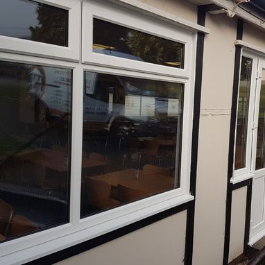 commercial windows at a cafe