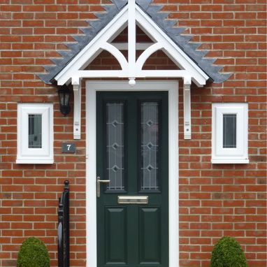 green front door