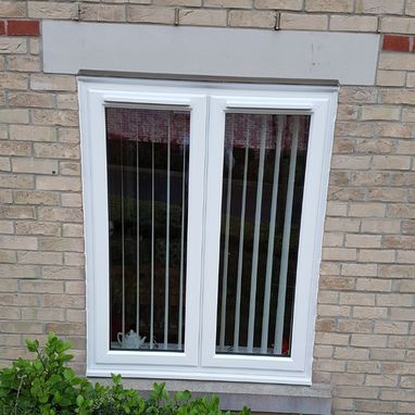 modern windows light brick wall