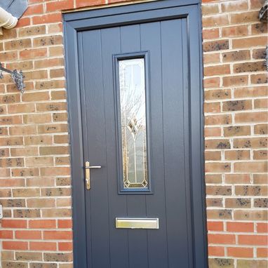 black composite front door