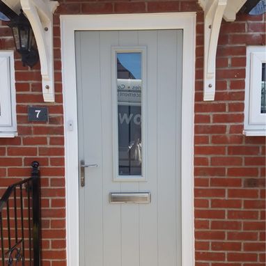 light grey door